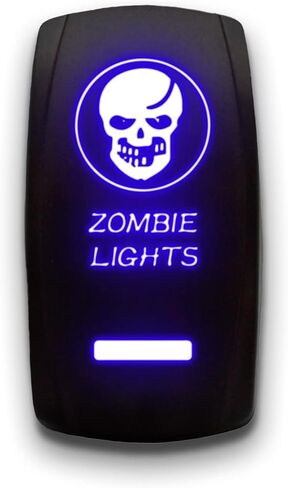 Zombie Lights - أخضر - مفتاح تبديل محفور بالليزر 20A 12V - مفتاح متأرجح عمودي 5-Pin DPST in Saudi Arabia