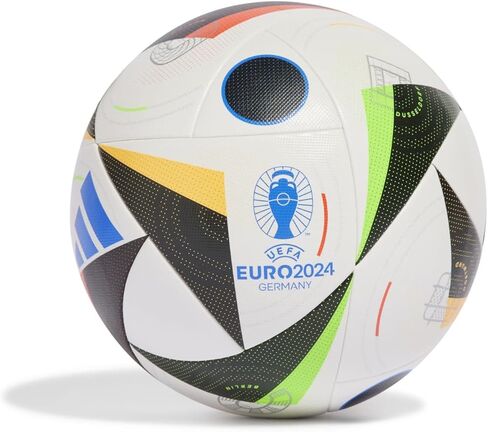 كرة أديداس فوسباليبي كومبيتيشن يورو 2024 FIFA كواليتي برو، IN9365، للجنسين، كرة قدم، أبيض/أسود/أزرق متوهج، 4 in Kuwait