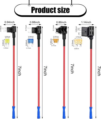 12 PCS Automotive Additional Circuit Fuse Adapter Kit, Upgraded Version 12V with Standard MICRO2 Mini ATO ATC ATM APM 4 Tap Adapter, Dual Slot Blade Fuse Holder, Universal Cars (Multicolored) in Saudi Arabia