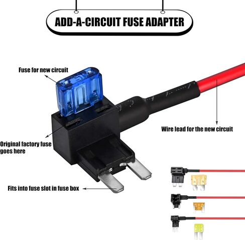 12 PCS Automotive Additional Circuit Fuse Adapter Kit, Upgraded Version 12V with Standard MICRO2 Mini ATO ATC ATM APM 4 Tap Adapter, Dual Slot Blade Fuse Holder, Universal Cars (Multicolored) in Saudi Arabia