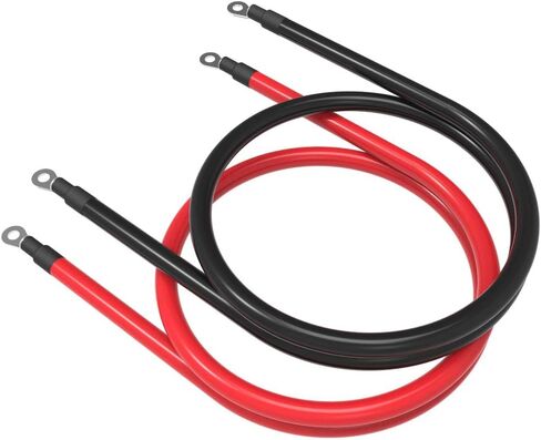 4 AWG Gauge Red + Black Pure Copper Battery Cables Power Inverter Wire Set for Solar, RV, Car, Boat, Automotive, Marine, Motorcycle with 3/8 in Lugs (4 AWG, 3 Feet) in Saudi Arabia
