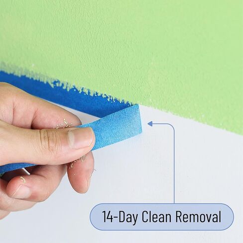 بيتس - شريط طلاء، شريط طلاء 0.7 بوصة، 3 عبوات، 54 ياردة، 162 ياردة إجمالاً، شريط طلاء، شريط لاصق، شريط لاصق أزرق، شريط آمن على الحائط، شريط طلاء، شريط رسام أزرق in Kuwait