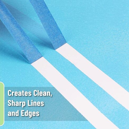 بيتس - شريط طلاء، شريط طلاء 0.7 بوصة، 3 عبوات، 54 ياردة، 162 ياردة إجمالاً، شريط طلاء، شريط لاصق، شريط لاصق أزرق، شريط آمن على الحائط، شريط طلاء، شريط رسام أزرق in Kuwait