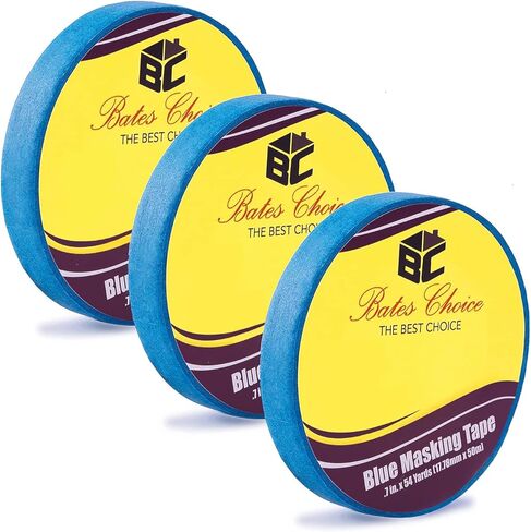 بيتس - شريط طلاء، شريط طلاء 0.7 بوصة، 3 عبوات، 54 ياردة، 162 ياردة إجمالاً، شريط طلاء، شريط لاصق، شريط لاصق أزرق، شريط آمن على الحائط، شريط طلاء، شريط رسام أزرق in Kuwait