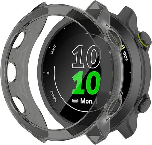 MOTONG لـ Garmin Forerunner 55 حافظة واقية شفافة من مادة TPU - غطاء حماية من مادة TPU لـ Garmin Forerunner 55 (TPU أسود) in Saudi Arabia