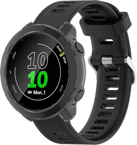 MOTONG لـ Garmin Forerunner 55 حافظة واقية شفافة من مادة TPU - غطاء حماية من مادة TPU لـ Garmin Forerunner 55 (TPU أسود) in Saudi Arabia