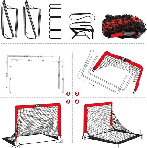 مجموعة أهداف كرة القدم المتقدمة - مثالية لمجموعة تدريب كرة القدم في الفناء الخلفي - عزز مهاراتك في كرة القدم تبدأ في المنزل باستخدام معدات احترافية. in Kuwait