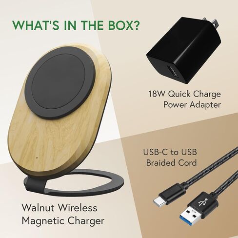 محطة شحن لاسلكية مغناطيسية مع محول شاحن سريع وسلك USB إلى USB C لأجهزة iPhone 15/14/13/12 وأجهزة سامسونج المتوافقة شاحن هاتف خلوي آمن بقدرة 15 وات للمكتب أو المنضدة in Saudi Arabia
