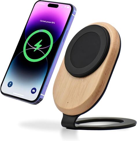 محطة شحن لاسلكية مغناطيسية مع محول شاحن سريع وسلك USB إلى USB C لأجهزة iPhone 15/14/13/12 وأجهزة سامسونج المتوافقة شاحن هاتف خلوي آمن بقدرة 15 وات للمكتب أو المنضدة in Saudi Arabia