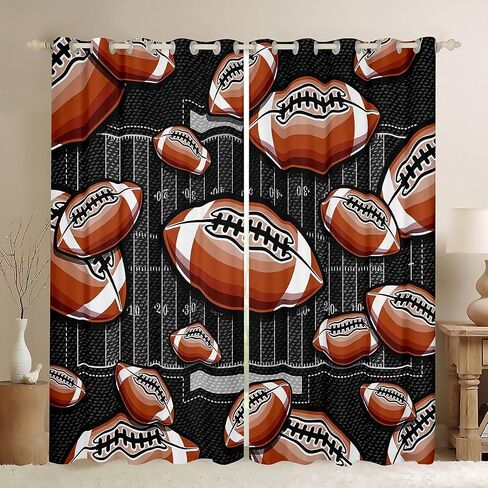Castle Fairy Basketball Window Curtains,Sports Games Curtain,Red and Black Window Drapes for Kid Teens Boys Young Man,Modern Bedroom Decorative,Basketball Court Curtain,84Wx84L in Kuwait