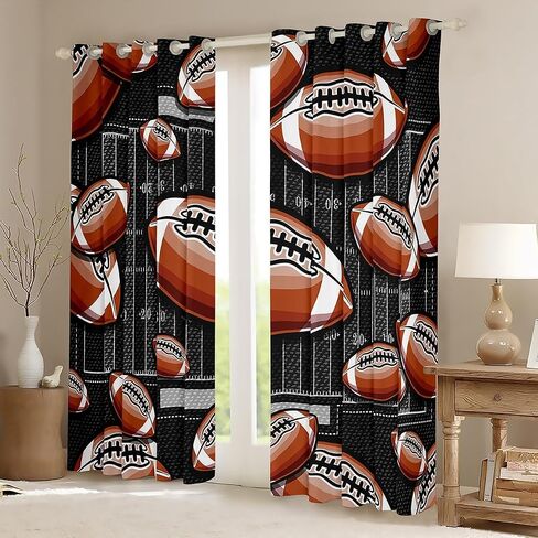 Castle Fairy Basketball Window Curtains,Sports Games Curtain,Red and Black Window Drapes for Kid Teens Boys Young Man,Modern Bedroom Decorative,Basketball Court Curtain,84Wx84L in Kuwait