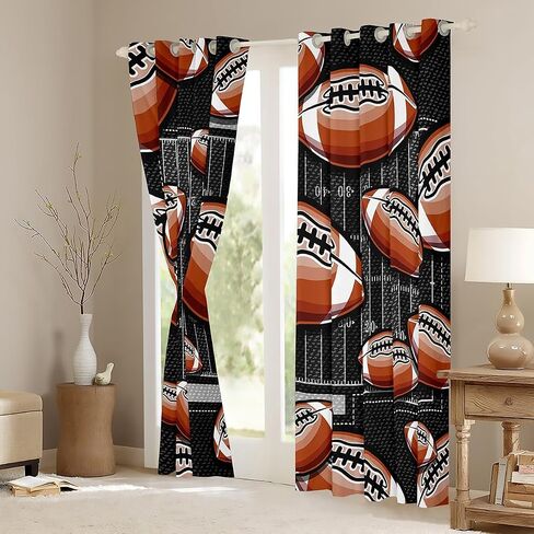 Castle Fairy Basketball Window Curtains,Sports Games Curtain,Red and Black Window Drapes for Kid Teens Boys Young Man,Modern Bedroom Decorative,Basketball Court Curtain,84Wx84L in Kuwait