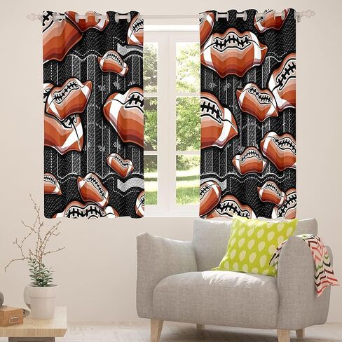 Castle Fairy Basketball Window Curtains,Sports Games Curtain,Red and Black Window Drapes for Kid Teens Boys Young Man,Modern Bedroom Decorative,Basketball Court Curtain,84Wx84L in Kuwait