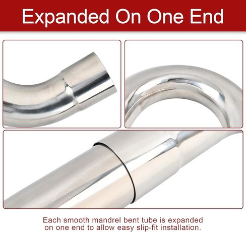 2''Inch DIY Custom Mandrel Exhaust Pipe Tube Pipe Intercooler Pipe,48''Straight Pipe,2''OD Straight&Mandrel Bend Pipe(45/90/180 Degree) Kit,Polished T304 Stainless Steel-8PCS in Kuwait