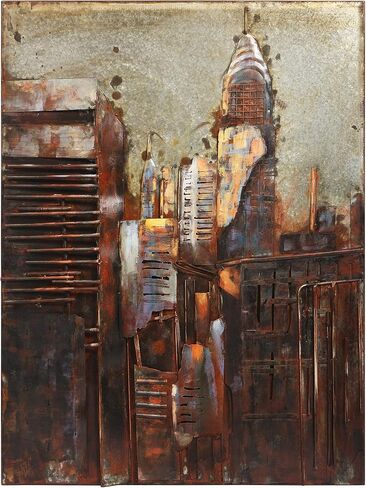 لوحة فنية جدارية من Empire Art Direct The Chrysler Building من الحديد متعدد الوسائط مرسومة يدويًا جاهزة للتعليق، 40 بوصة × 30 بوصة × 3.2 بوصة in Saudi Arabia