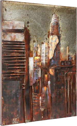 لوحة فنية جدارية من Empire Art Direct The Chrysler Building من الحديد متعدد الوسائط مرسومة يدويًا جاهزة للتعليق، 40 بوصة × 30 بوصة × 3.2 بوصة in Saudi Arabia