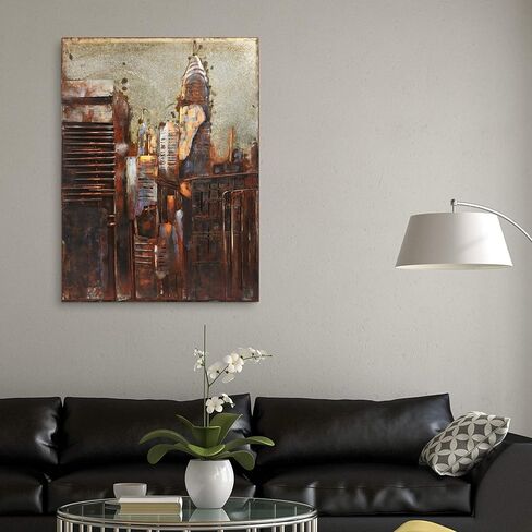 لوحة فنية جدارية من Empire Art Direct The Chrysler Building من الحديد متعدد الوسائط مرسومة يدويًا جاهزة للتعليق، 40 بوصة × 30 بوصة × 3.2 بوصة in Saudi Arabia