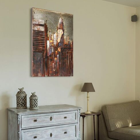 لوحة فنية جدارية من Empire Art Direct The Chrysler Building من الحديد متعدد الوسائط مرسومة يدويًا جاهزة للتعليق، 40 بوصة × 30 بوصة × 3.2 بوصة in Saudi Arabia