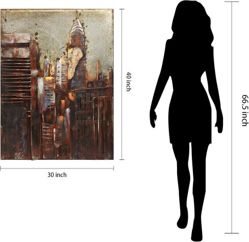 لوحة فنية جدارية من Empire Art Direct The Chrysler Building من الحديد متعدد الوسائط مرسومة يدويًا جاهزة للتعليق، 40 بوصة × 30 بوصة × 3.2 بوصة in Saudi Arabia