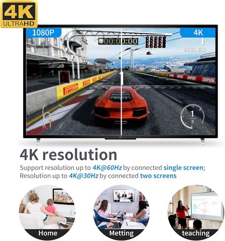 MT-VIKI USB C إلى محول HDMI مزدوج 4K @60 هرتز، موزع USB C 1 في 2 مع شاحن PD 65 وات، لجهاز MacBook Pro Air 2020/2019/2018، Lenovo Yoga 920/Thinkpad T480، Dell XPS 13/15، إلخ in Kuwait