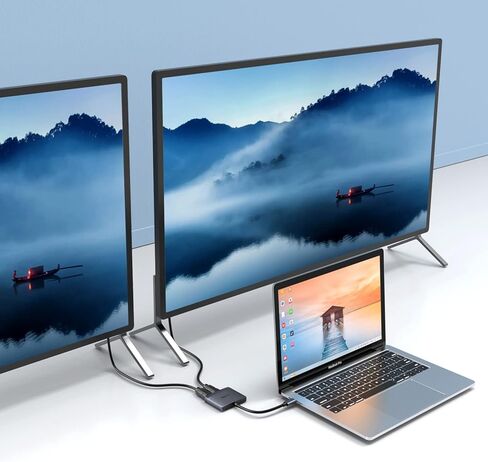 MT-VIKI USB C إلى محول HDMI مزدوج 4K @60 هرتز، موزع USB C 1 في 2 مع شاحن PD 65 وات، لجهاز MacBook Pro Air 2020/2019/2018، Lenovo Yoga 920/Thinkpad T480، Dell XPS 13/15، إلخ in Kuwait