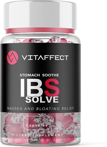 Superior All-Natural IBS Relief Formula Made in USA, Non-GMO, Gluten-Free, 3rd Party Tested (45 Day Supply) - for Symptoms of IBS (Gas, Bloating, Constipation, Diarrhea, Abdominal Pain) in Saudi Arabia