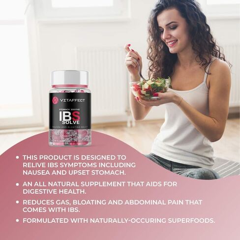 Superior All-Natural IBS Relief Formula Made in USA, Non-GMO, Gluten-Free, 3rd Party Tested (45 Day Supply) - for Symptoms of IBS (Gas, Bloating, Constipation, Diarrhea, Abdominal Pain) in Saudi Arabia