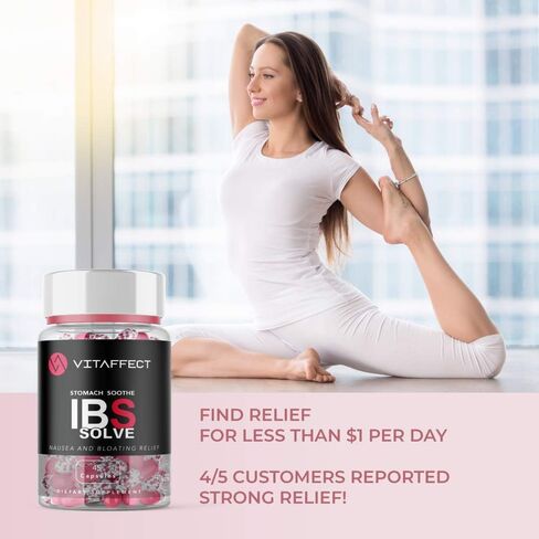 Superior All-Natural IBS Relief Formula Made in USA, Non-GMO, Gluten-Free, 3rd Party Tested (45 Day Supply) - for Symptoms of IBS (Gas, Bloating, Constipation, Diarrhea, Abdominal Pain) in Saudi Arabia