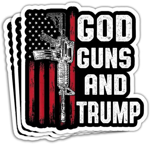 (3 قطع) ملصق God Guns and Trump يدعم ملصقات ترامب Trump 2024 ملصق President 2024 ملصقات العلم الأمريكي هدية ديكورات لخوذة ممتص الصدمات لملحقات الكمبيوتر المحمول، ملصق 3"x4" in Kuwait