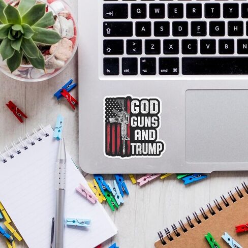 (3 قطع) ملصق God Guns and Trump يدعم ملصقات ترامب Trump 2024 ملصق President 2024 ملصقات العلم الأمريكي هدية ديكورات لخوذة ممتص الصدمات لملحقات الكمبيوتر المحمول، ملصق 3"x4" in Kuwait