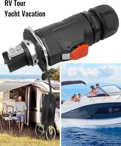 120Amp Trolling Motor Plug and Receptacle Set Fit for 4/6 AWG Wire, Waterproof Marine Boat DC Power Connector, 12V/24V/ 36V/48V Plug for Trolling Motor/Down Rigger/Fishing Reel, 2Pcs in Saudi Arabia