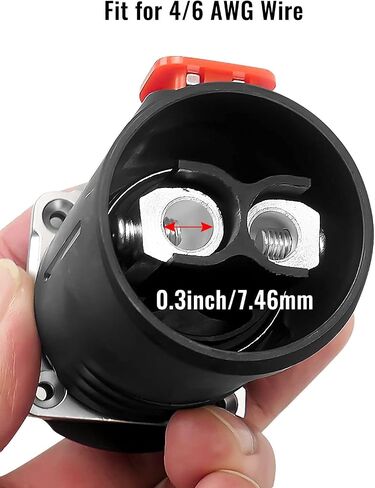 120Amp Trolling Motor Plug and Receptacle Set Fit for 4/6 AWG Wire, Waterproof Marine Boat DC Power Connector, 12V/24V/ 36V/48V Plug for Trolling Motor/Down Rigger/Fishing Reel, 2Pcs in Saudi Arabia