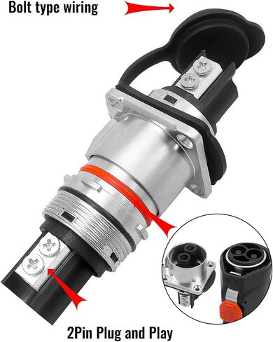 120Amp Trolling Motor Plug and Receptacle Set Fit for 4/6 AWG Wire, Waterproof Marine Boat DC Power Connector, 12V/24V/ 36V/48V Plug for Trolling Motor/Down Rigger/Fishing Reel, 2Pcs in Saudi Arabia