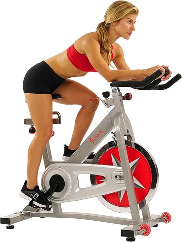 دراجة التمارين الرياضية الداخلية لركوب الدراجات من Sunny Health & Fitness مع مقاومة مغناطيسية/لبادية ومحرك حزام/سلسلة، اتصال بلوتوث اختياري مع تطبيق SunnyFit® in Saudi Arabia