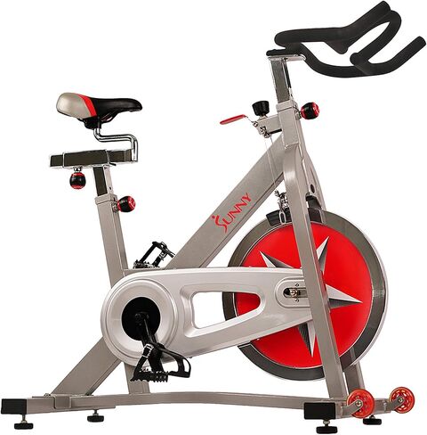 دراجة التمارين الرياضية الداخلية لركوب الدراجات من Sunny Health & Fitness مع مقاومة مغناطيسية/لبادية ومحرك حزام/سلسلة، اتصال بلوتوث اختياري مع تطبيق SunnyFit® in Saudi Arabia