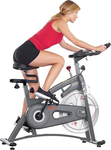 دراجة التمارين الرياضية الداخلية لركوب الدراجات من Sunny Health & Fitness مع مقاومة مغناطيسية/لبادية ومحرك حزام/سلسلة، اتصال بلوتوث اختياري مع تطبيق SunnyFit® in Saudi Arabia