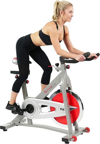 دراجة التمارين الرياضية الداخلية لركوب الدراجات من Sunny Health & Fitness مع مقاومة مغناطيسية/لبادية ومحرك حزام/سلسلة، اتصال بلوتوث اختياري مع تطبيق SunnyFit® in Saudi Arabia