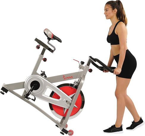 دراجة التمارين الرياضية الداخلية لركوب الدراجات من Sunny Health & Fitness مع مقاومة مغناطيسية/لبادية ومحرك حزام/سلسلة، اتصال بلوتوث اختياري مع تطبيق SunnyFit® in Saudi Arabia