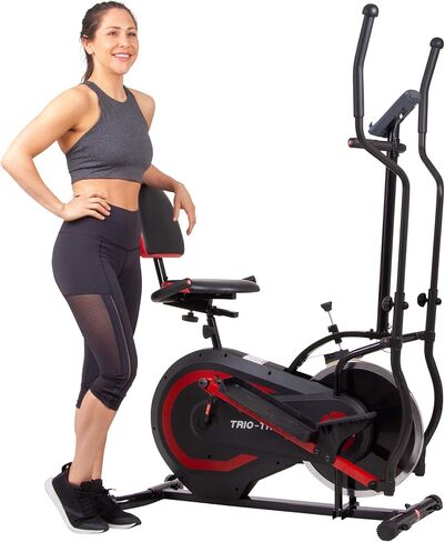 [BODY POWER] - 2nd Gen, PATENTED 3 in 1 Exercise Machine, Elliptical with Seat Back Cushion, Upright Cycling, and Reclined Bike Modes - Digital Computer Targets Different Body Parts, BRT5118 in Saudi Arabia