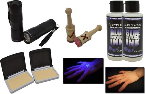 الأشعة فوق البنفسجية Blacklight التفاعلية حبر أزرق غير مرئي لختم المستندات ووضع العلامات الأمنية (مجموعة المبتدئين) in Kuwait