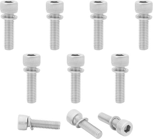 10 قطعة من الفولاذ المقاوم للصدأ M5x18mm عرافة المقبس غطاء رأس البراغي مسامير مع غسالات للدراجات الجبلية دراجة الدراجات الجذعية الثابتة الترباس المسمار الملحقات in Kuwait