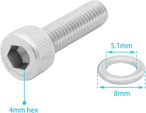 10 قطعة من الفولاذ المقاوم للصدأ M5x18mm عرافة المقبس غطاء رأس البراغي مسامير مع غسالات للدراجات الجبلية دراجة الدراجات الجذعية الثابتة الترباس المسمار الملحقات in Kuwait