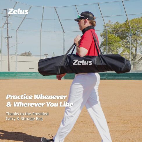 شبكة بيسبول ZELUS مقاس 7 × 7 أقدام مع تي شيرت، و12 كرة بيسبول وحقيبة حمل، وكرة لينة وبيسبول لضرب الضرب والرمي in Kuwait