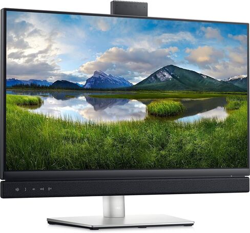شاشة مؤتمرات الفيديو مقاس 24 بوصة من Dell - طراز C2422HE مزودة بكاميرا تعمل بالأشعة تحت الحمراء POP-UP بدقة 5 ميجابكسل ومكبرات صوت مدمجة بقدرة 5 وات وزر Microsoft Teams المخصص (متجدد) in Saudi Arabia