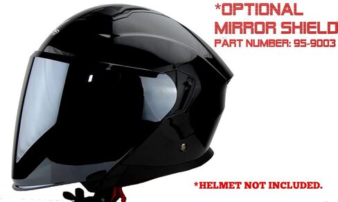 خوذة Vega Helmets للجنسين للبالغين مفتوحة الوجه Vega Magna Touring خوذة بديلة (مرآة، مقاس واحد)، 95-9003 in Kuwait