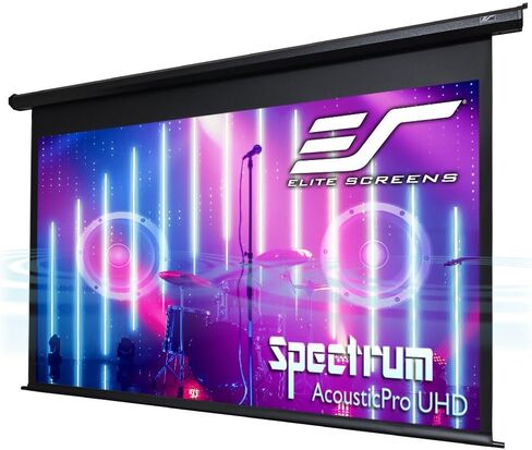 مجموعة أجهزة التحكم عن بعد Spectrum AcousticPro UHD RC1 من Elite Screens، شاشة عرض كهربائية مزودة بمحرك مقاس 100 بوصة، خالية من التموج في الصوت وشفافة ومثقبة للأفلام المنزلية، ELECTRIC100H2-AUHD in Kuwait
