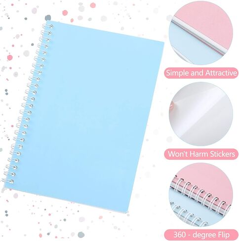 Zonon 2 Pcs Sticker Collecting Albums with a Plastic Spatula Reusable Sticker Collecting Books 8.3 x 5.8 Inches Notepads Collection Accessories Labels(Flower) in Saudi Arabia