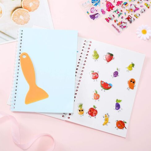 Zonon 2 Pcs Sticker Collecting Albums with a Plastic Spatula Reusable Sticker Collecting Books 8.3 x 5.8 Inches Notepads Collection Accessories Labels(Flower) in Saudi Arabia
