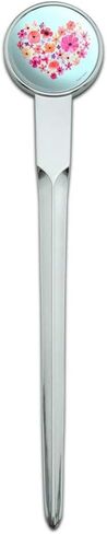 Flower Heart Love Classic Chrome Plated Metal Envelope Letter Opener Slitter in Saudi Arabia