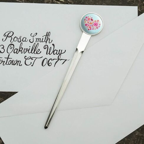 Flower Heart Love Classic Chrome Plated Metal Envelope Letter Opener Slitter in Saudi Arabia